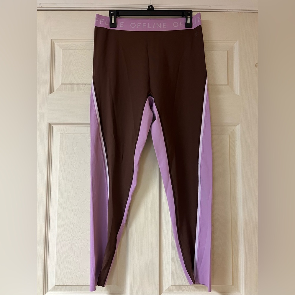 Offline by Aerie Brown and Lavender Sports bra and leggings set - Picture 6 of 12